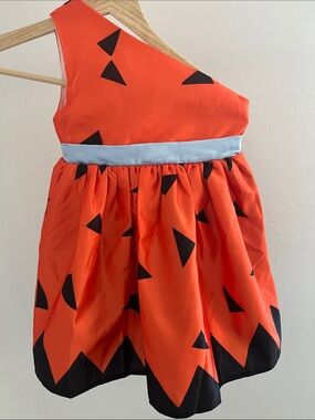 Flintstones Pebbles Toddler Orange Pumpkin Kids Costume Dress Size 4Y